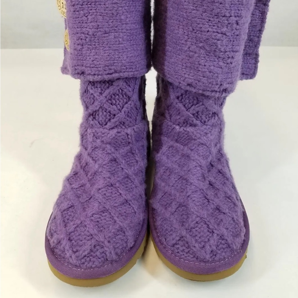 UGG Women's Lattice Cardy 3066 Purple Round Toe Knee High Snow Boots Size 5